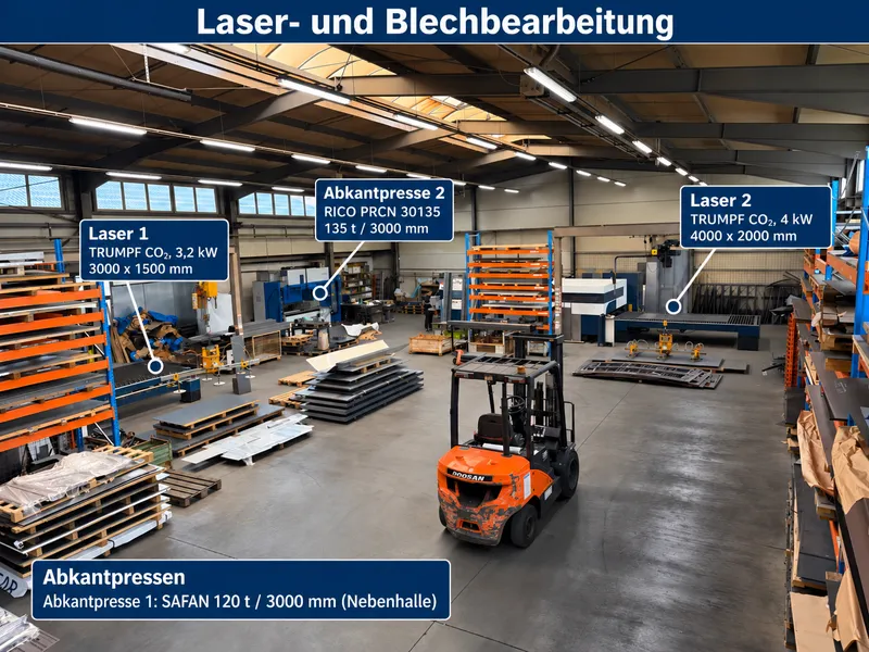 Průmyslová hala s laserovým zpracováním plechu.webp